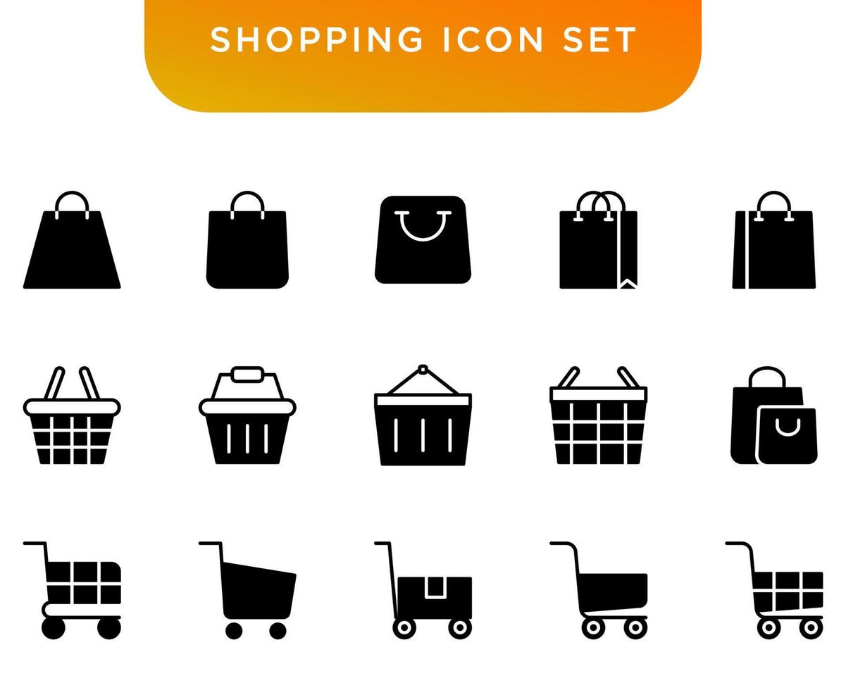 vector de conjunto de iconos de compras para su diseño