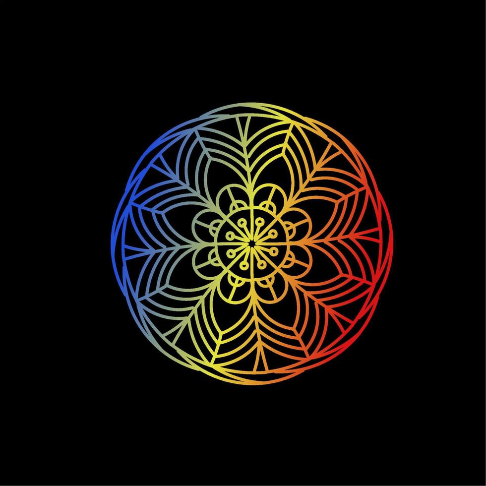 Ornamental round mandala beautiful gradient vector