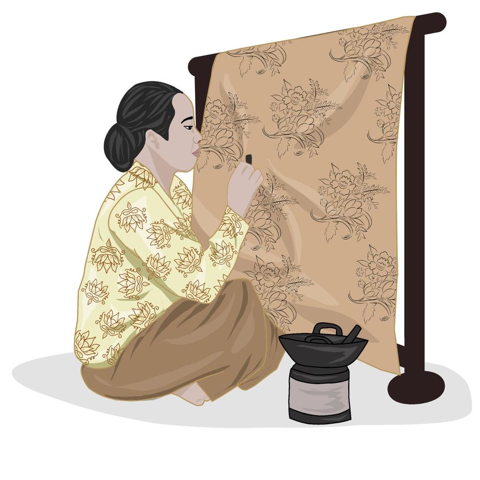 día nacional del batik en indonesia vector