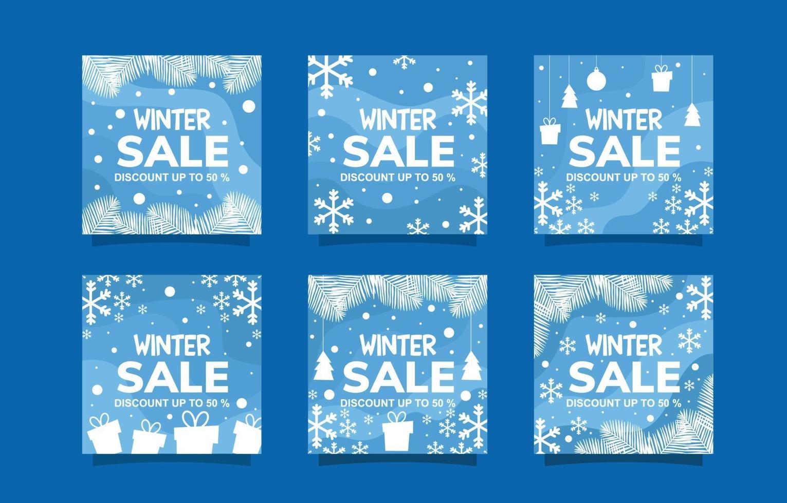 Winter Sale Social Media Post Template vector