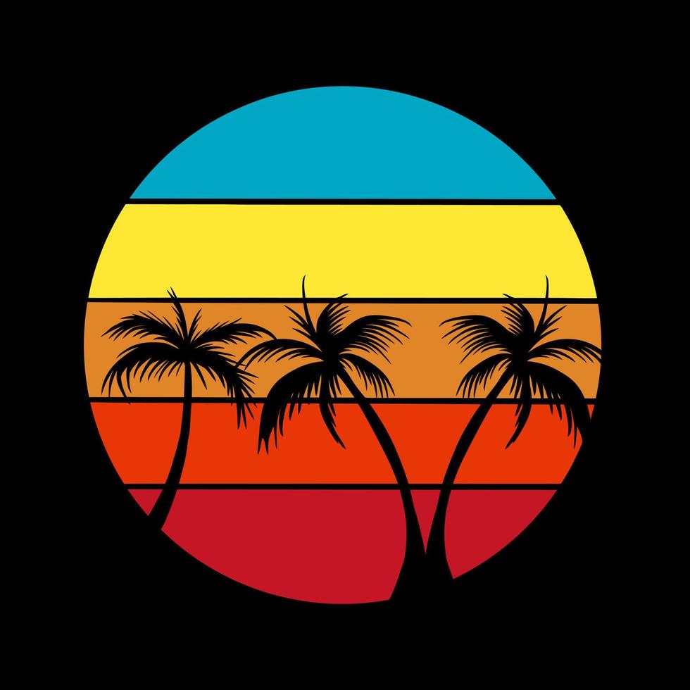 emblema vintage de playa de verano vector