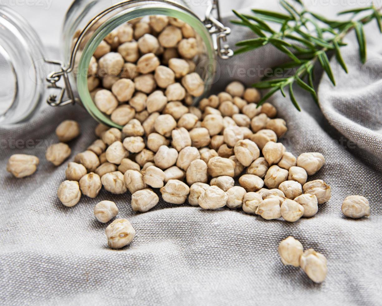 Uncooked dried chickpeas photo