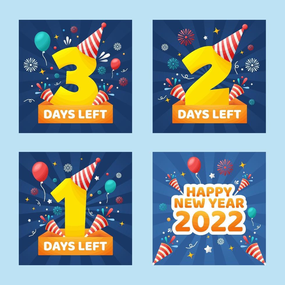 New Year Countdown Social Media Post vector