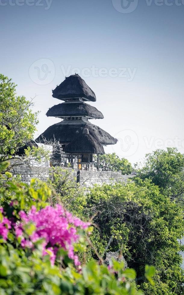 uluwatu ancient landmark clifftop balinese hindu temple in bali indonesia photo