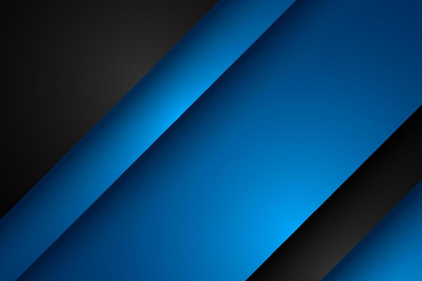 Abstract blue and black diagonal overlap background vector