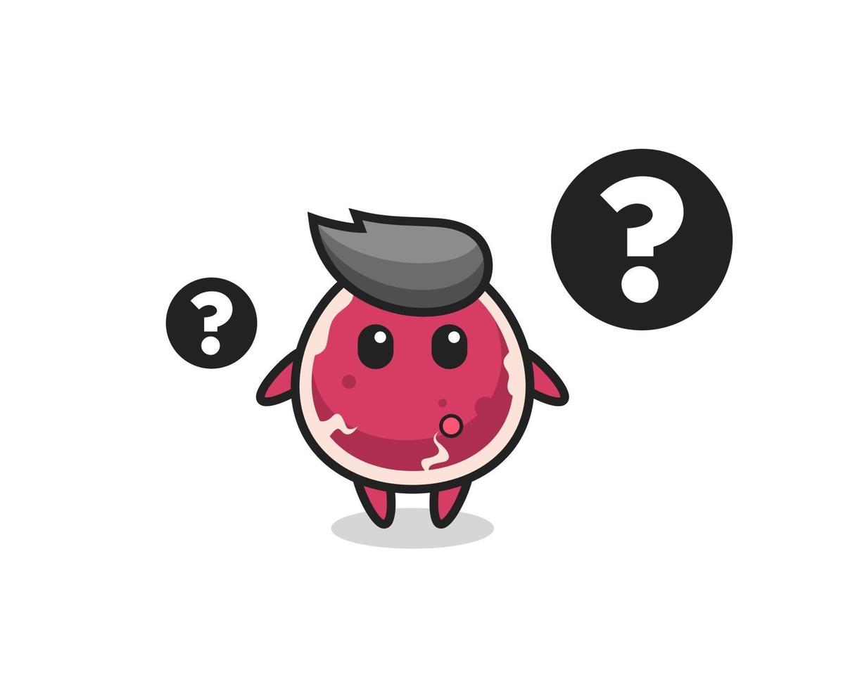 Cartoon Illustration of beef with the question mark vector
