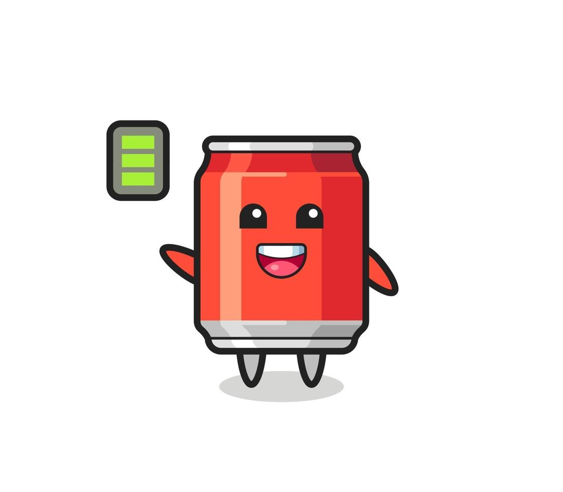 drink can mascot character with energetic gesture vector