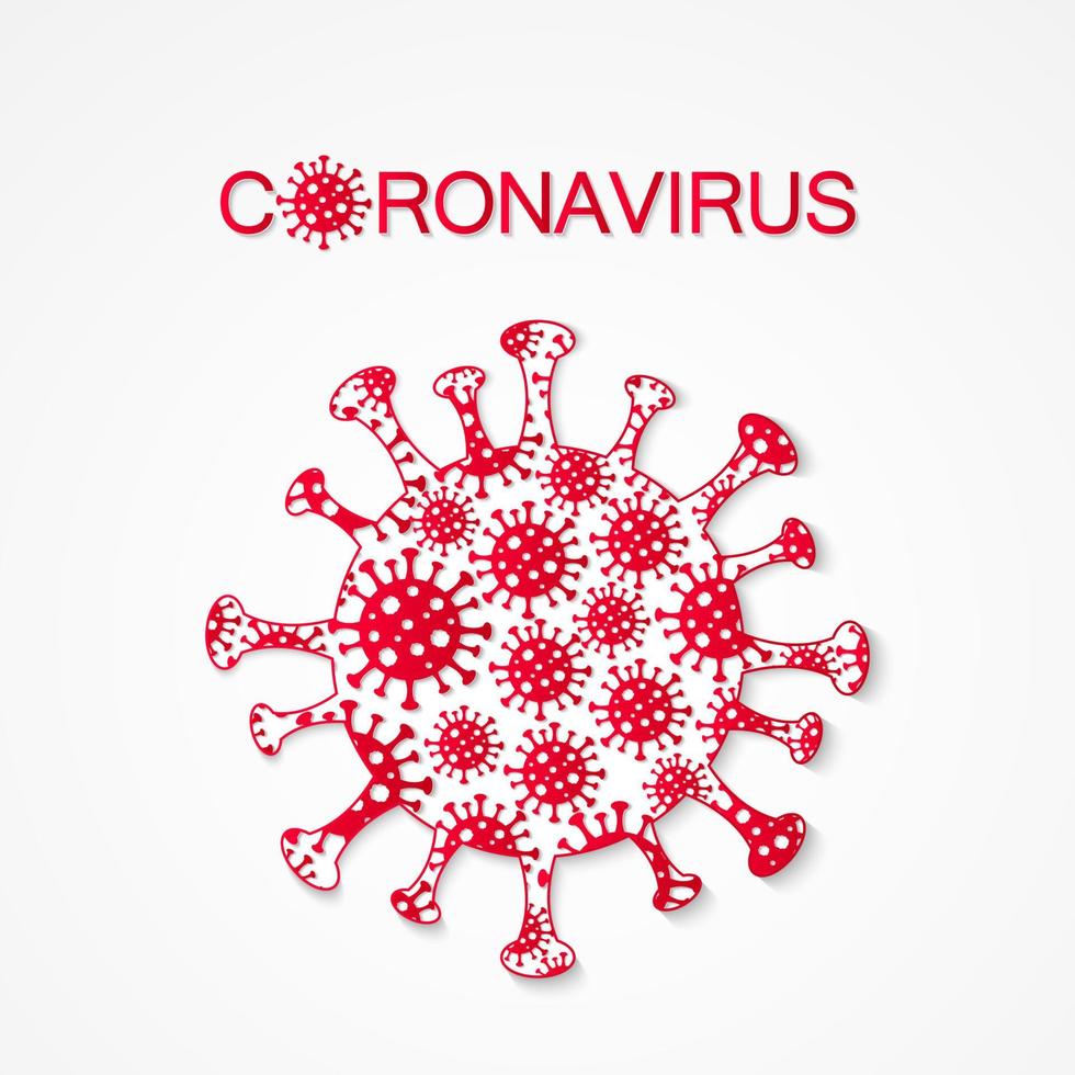 Coronavirus icon, Covid-2019, Dangerous virus vector