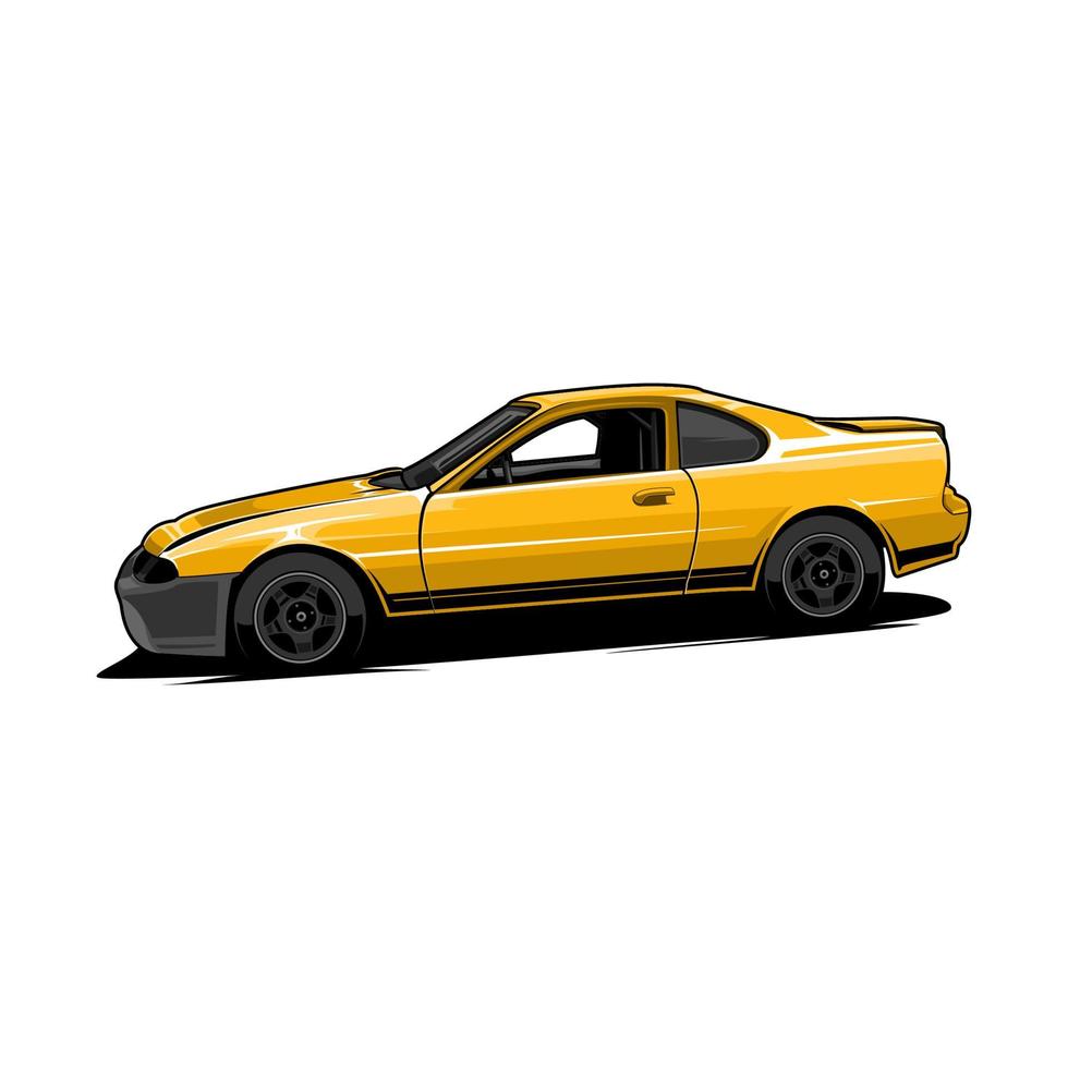 car sport yellow vehicle vector