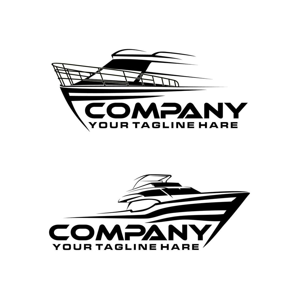 speed boat line art  logo template vector