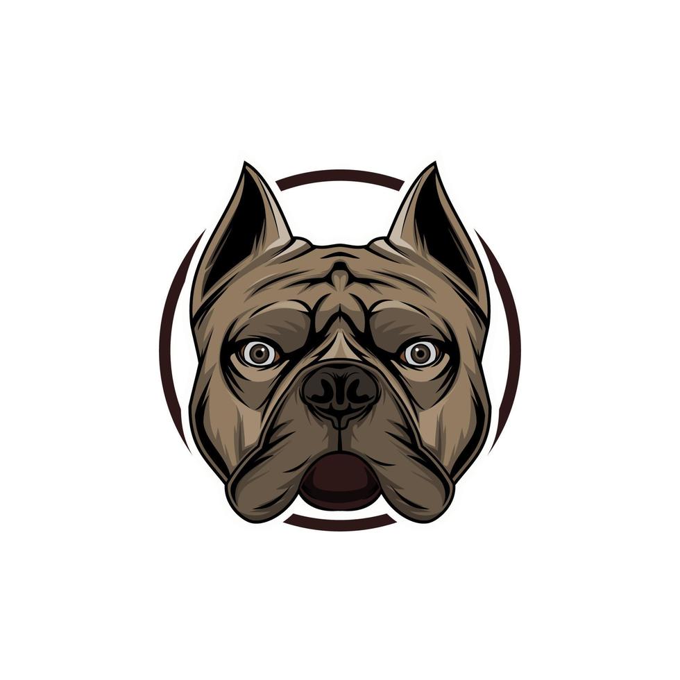 bulldog head design vector