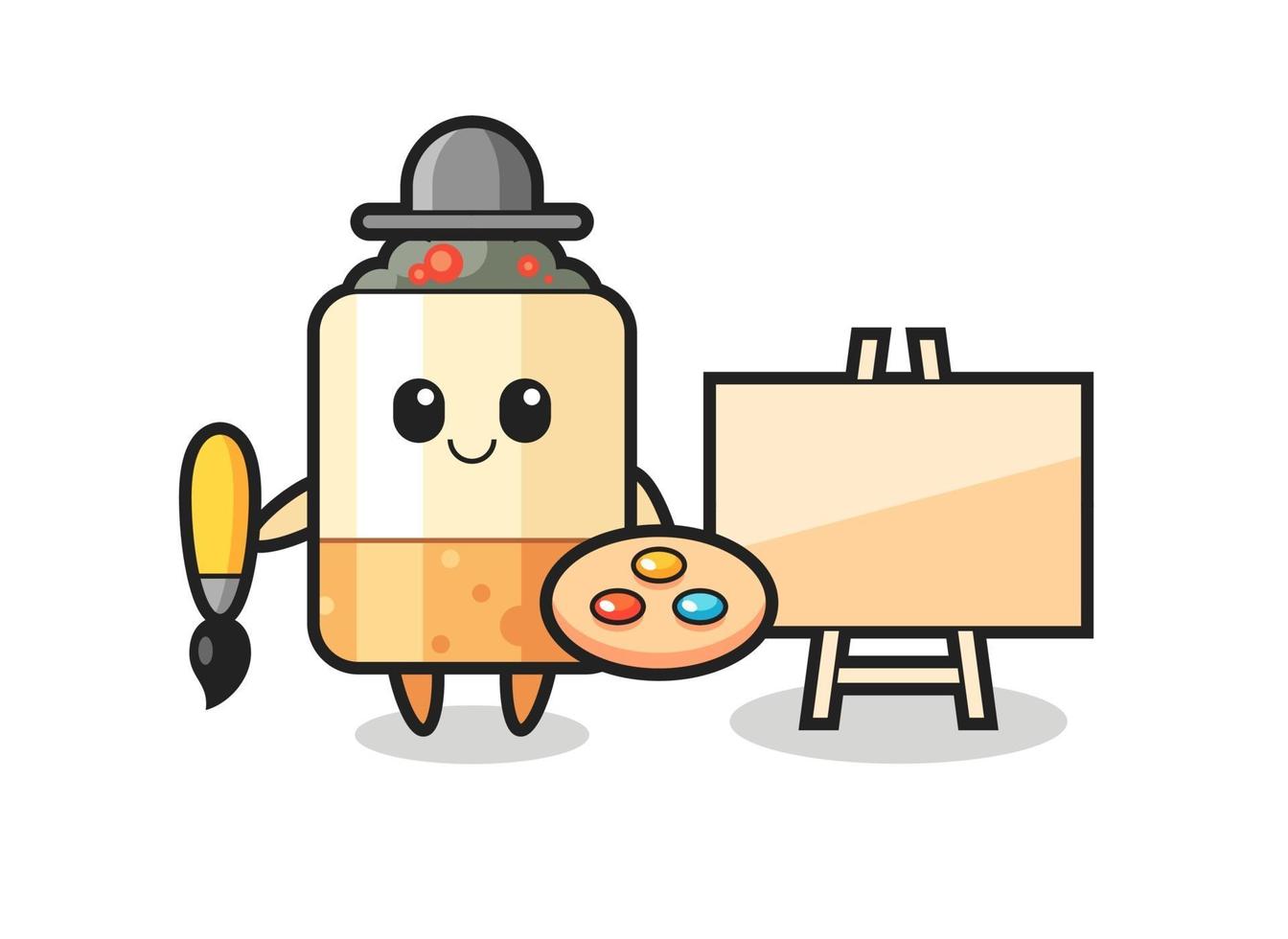 Illustration of cigarette mascot as a painter vector