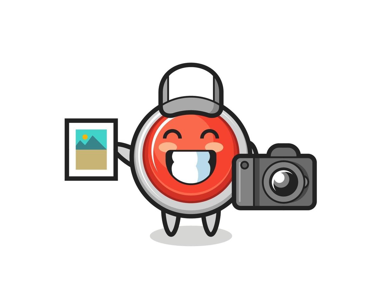 Character Illustration of emergency panic button as a photographer vector