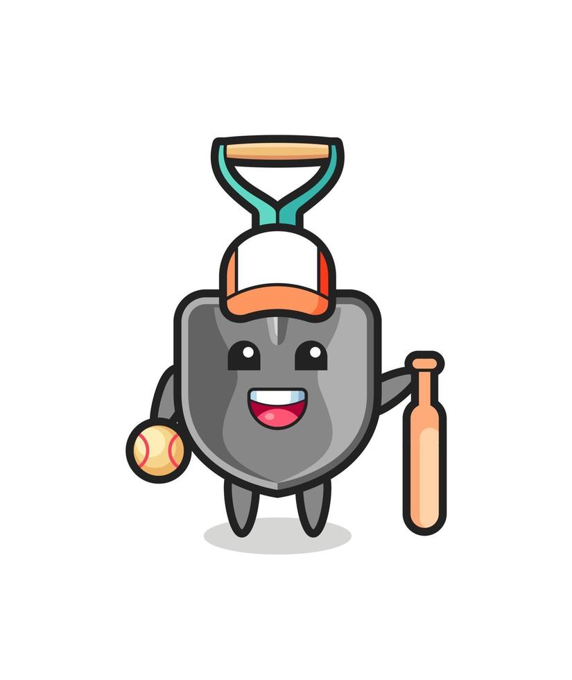 Cartoon character of shovel as a baseball player vector