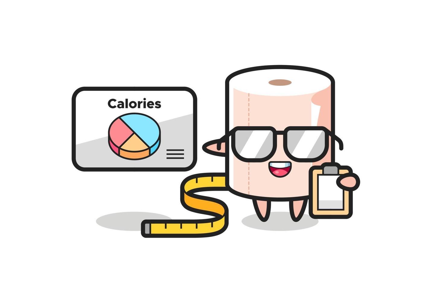 Illustration of tissue roll mascot as a dietitian vector