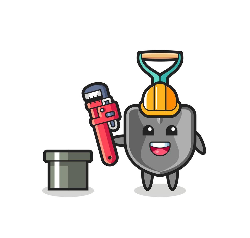 Character Illustration of shovel as a plumber vector