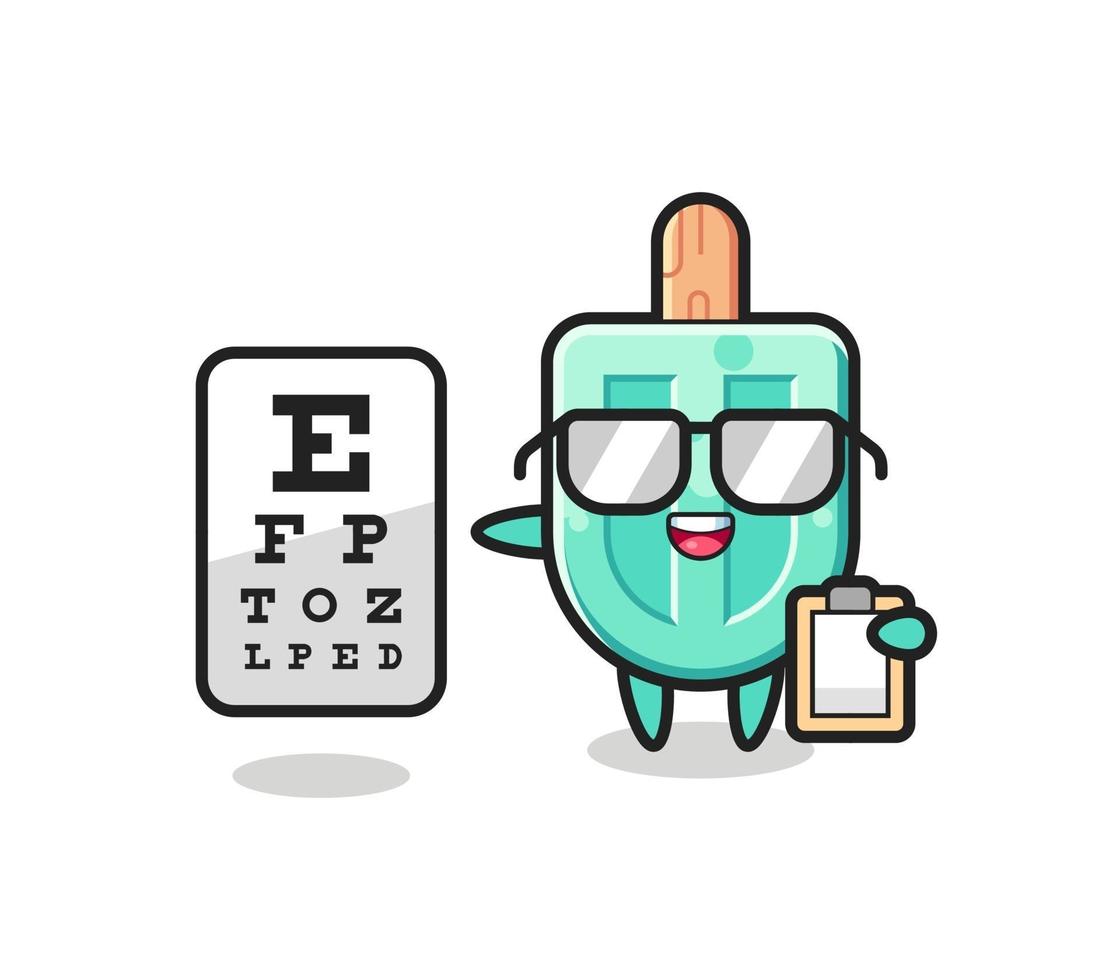 Illustration of popsicles mascot as an ophthalmologist vector