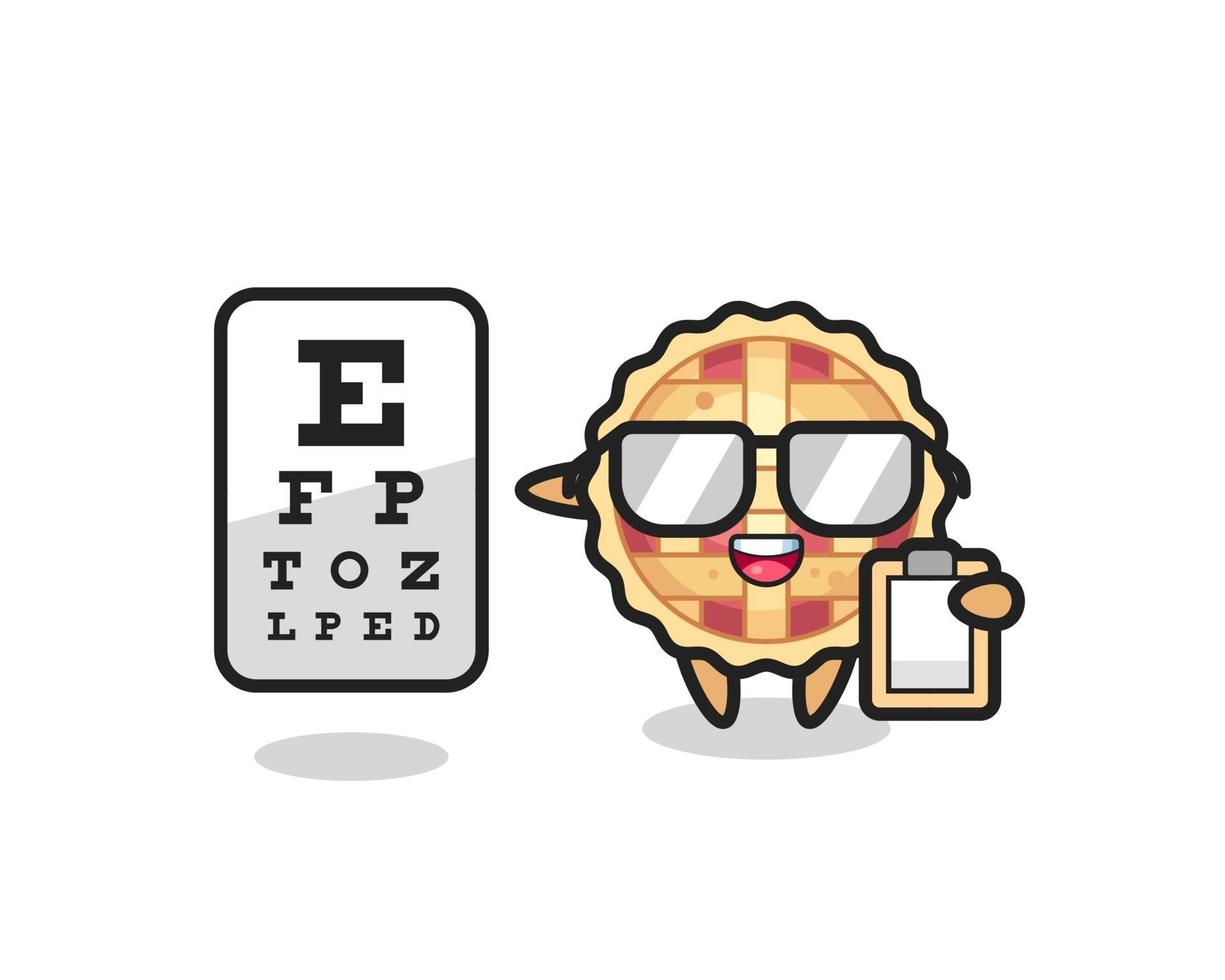 Illustration of apple pie mascot as an ophthalmologist vector