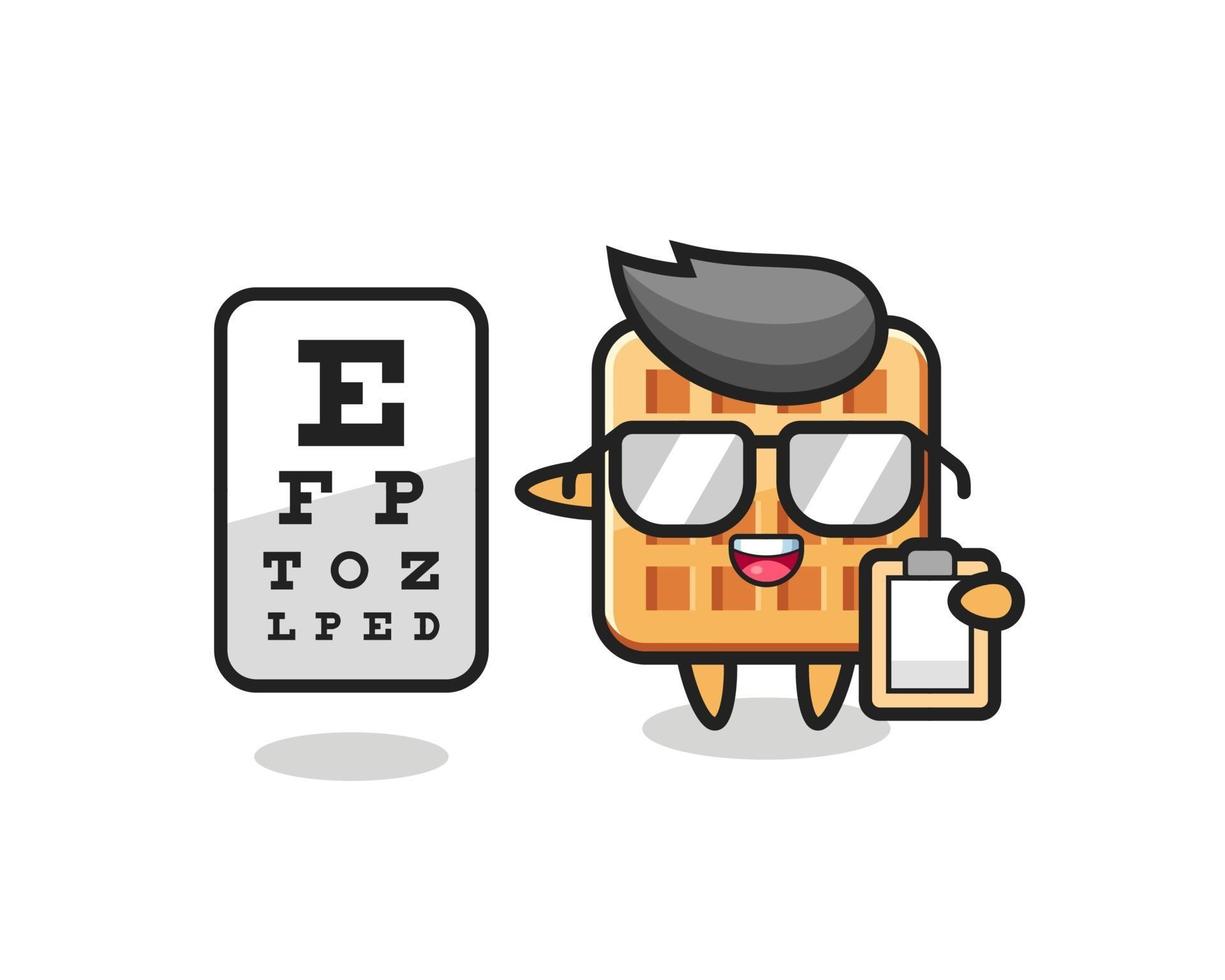 Illustration of waffle mascot as an ophthalmologist vector