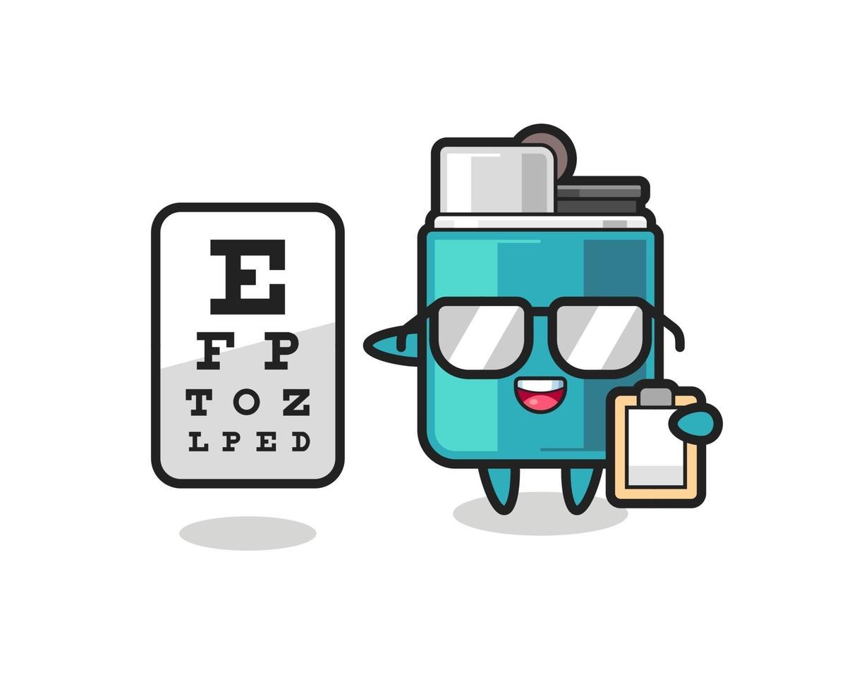 Illustration of lighter mascot as an ophthalmologist vector