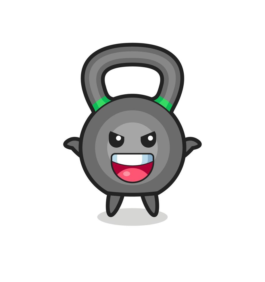 the illustration of cute kettlebell doing scare gesture vector