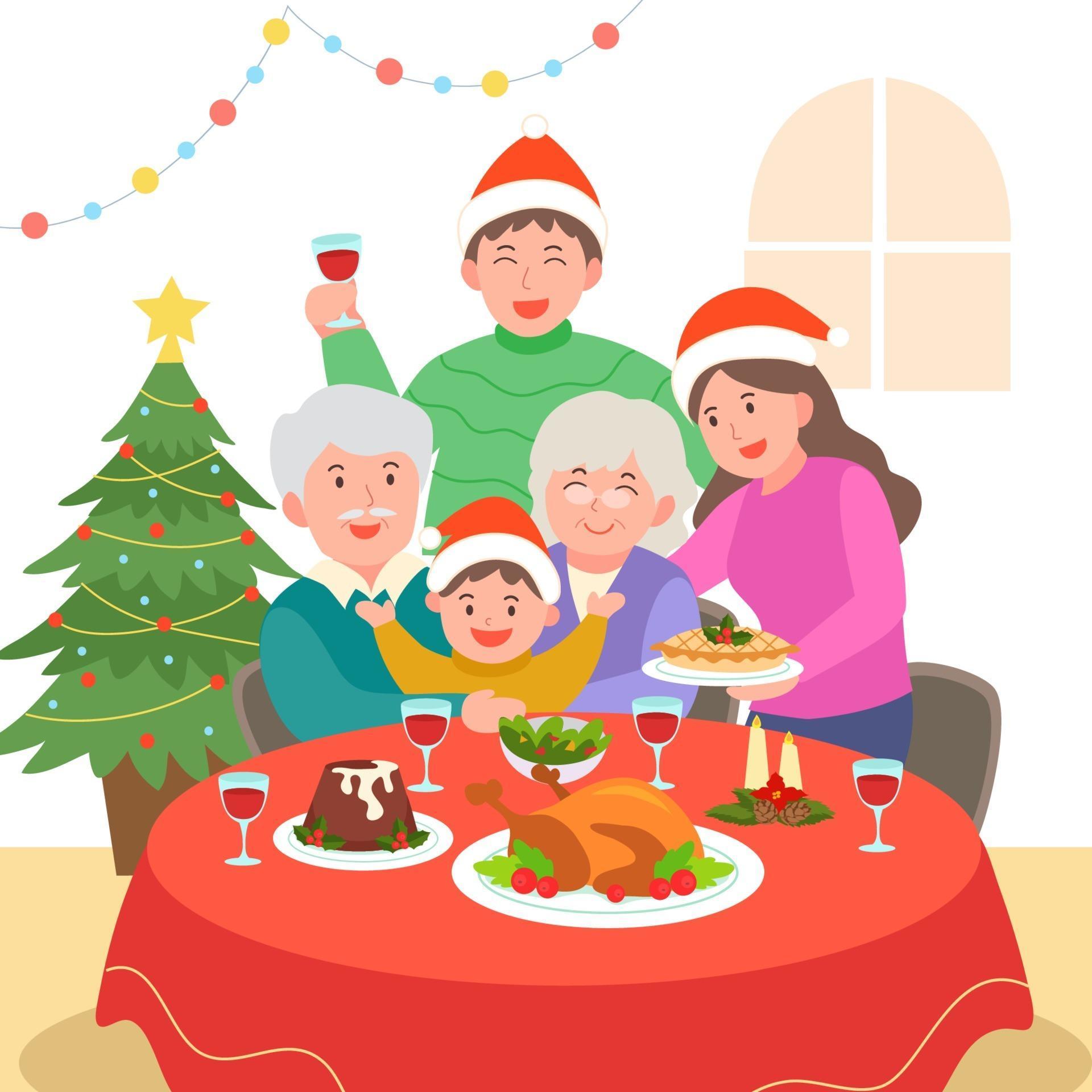 Christmas Party with Family 3483269 Vector Art at Vecteezy