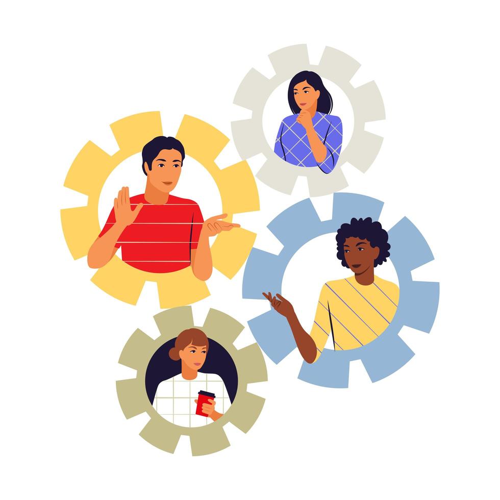 Collaboration concept. Symbol of teamwork, cooperation, partnership. Vector illustration. Flat.