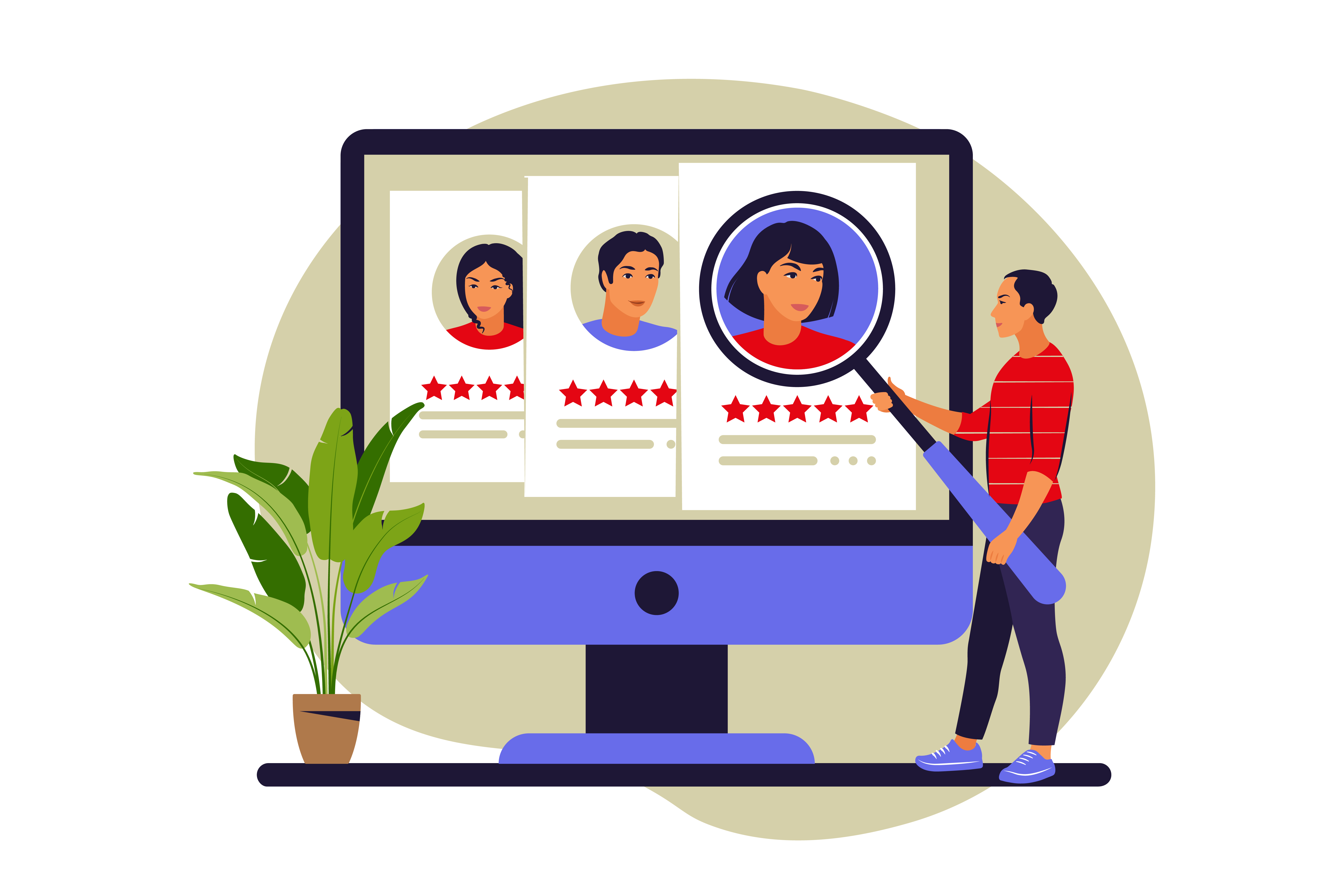 Job hunt concept. Job interview, employment process. 3483466 Vector Art