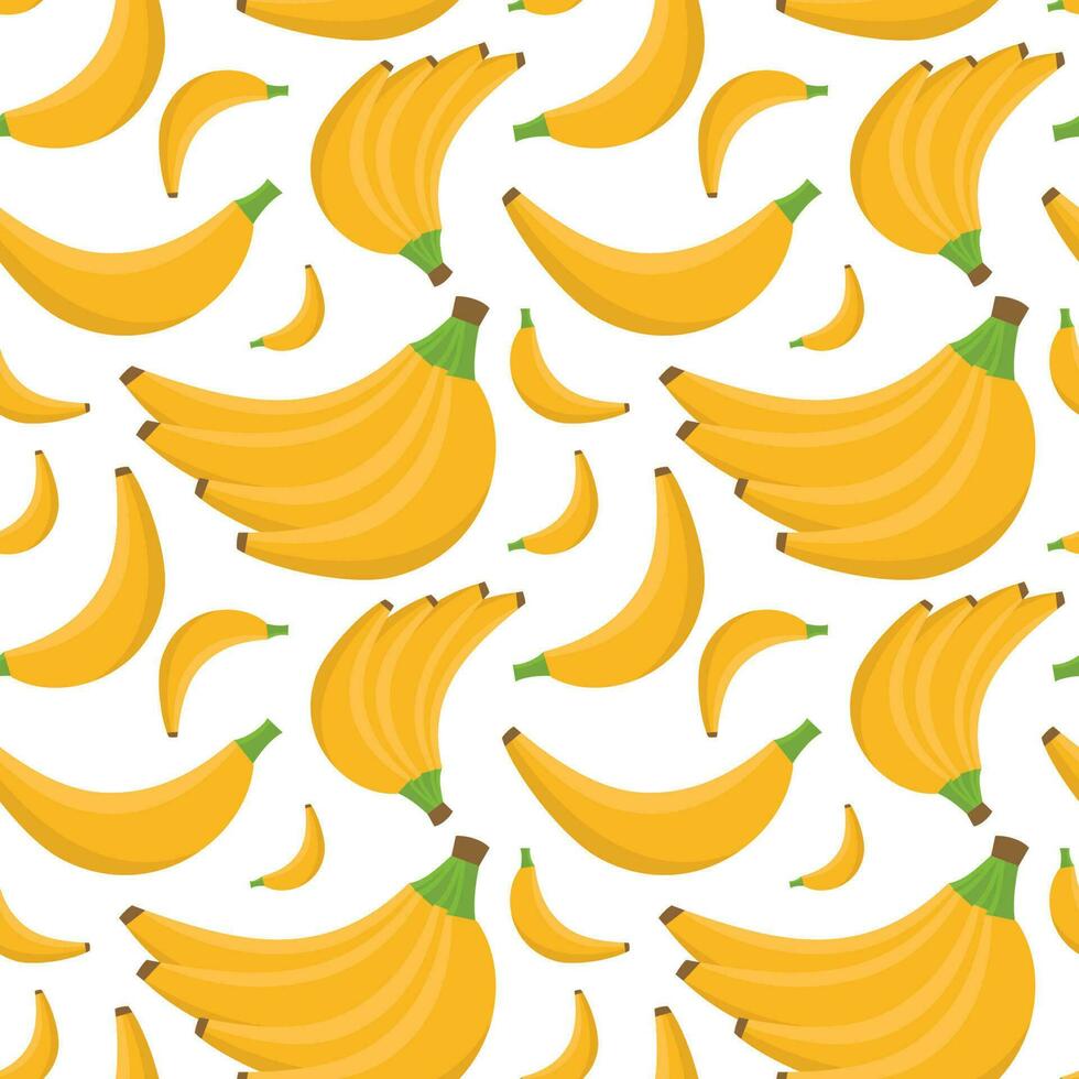 Banana fruit seamless abstract pattern on white background vector