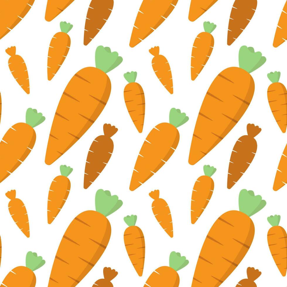 Carrot vegetables seamless abstract pattern on white background vector