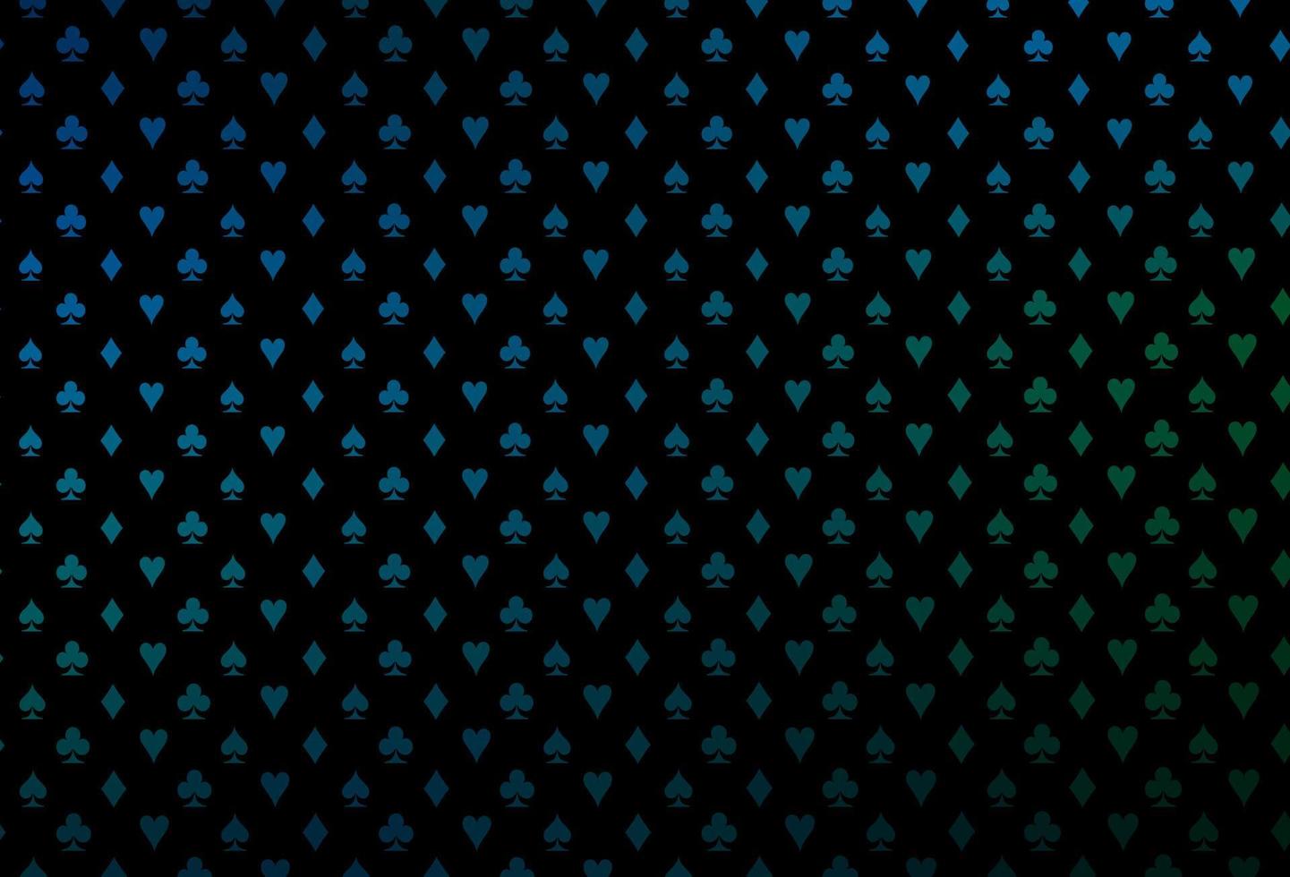 Dark blue, green vector background with cards signs.