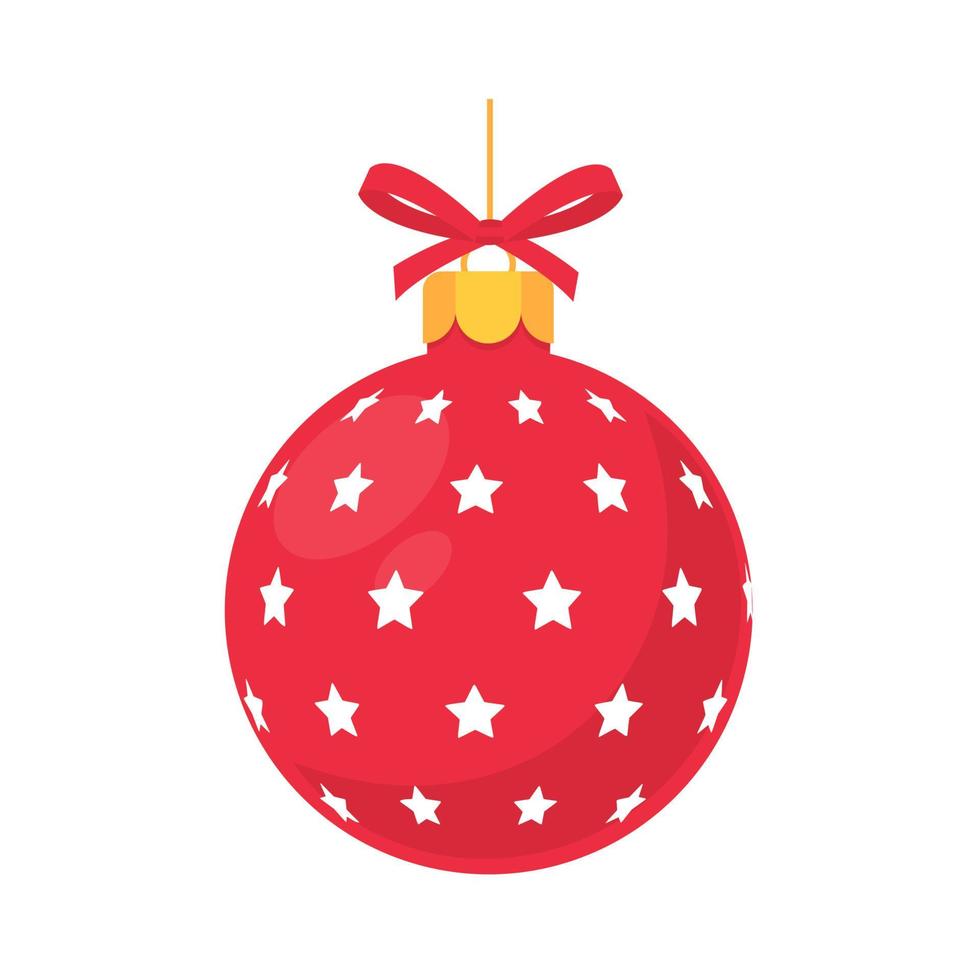 red christmas ball vector with white pattern for christmas celebration