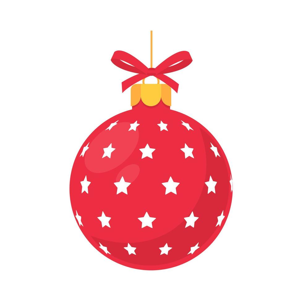 red christmas ball vector with white pattern for christmas celebration