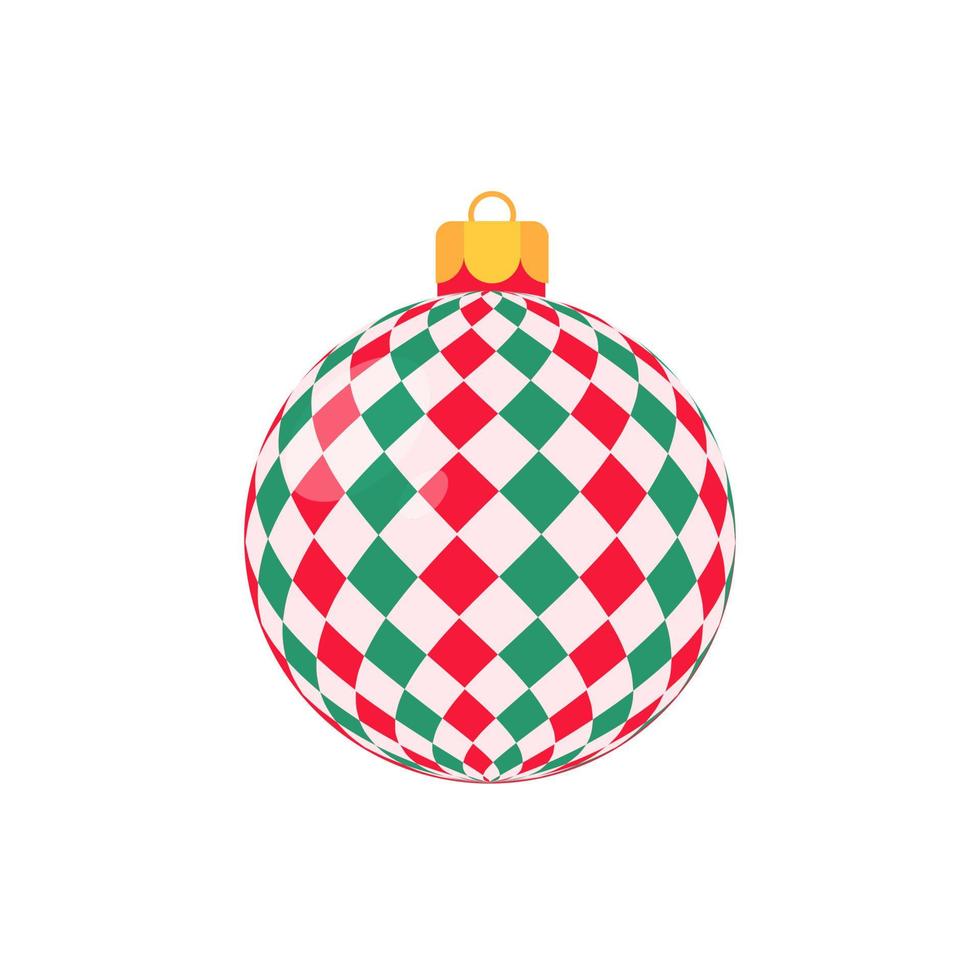 vector de bola de navidad roja con patrón blanco para la celebración de navidad