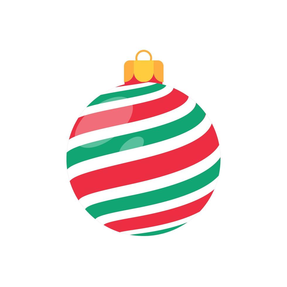 vector de bola de navidad roja con patrón blanco para la celebración de navidad