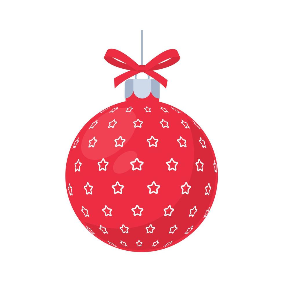 red christmas ball vector with white pattern for christmas celebration