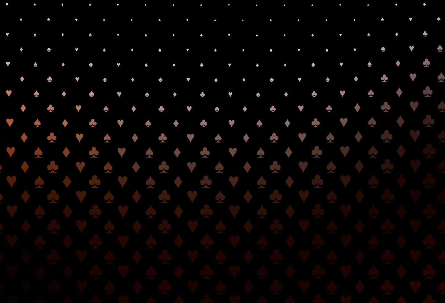 Dark red, yellow vector pattern with symbol of cards.