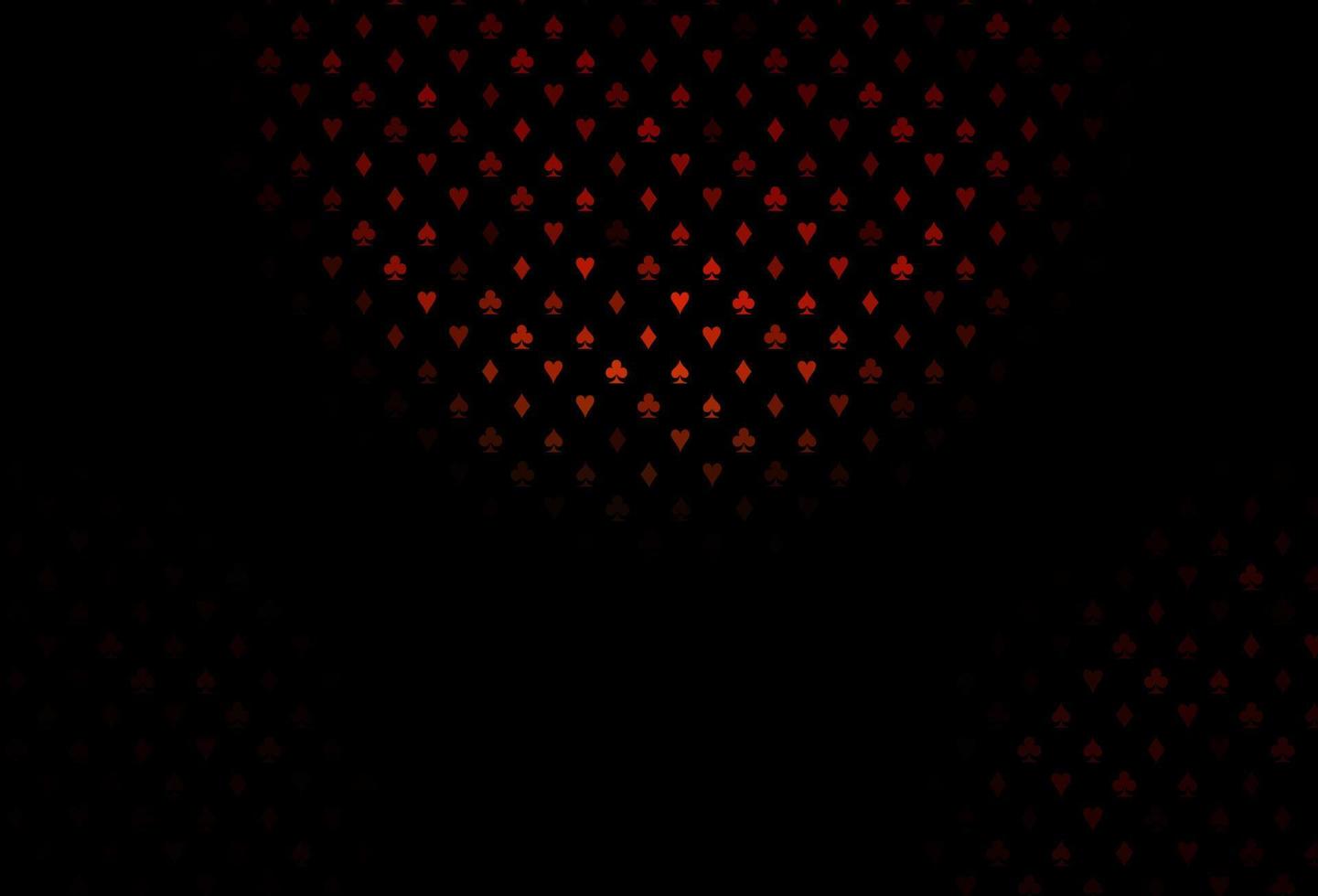 Dark red vector background with cards signs.