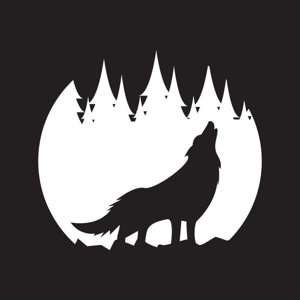 diseño de icono de vector de plantilla de logotipo de lobo