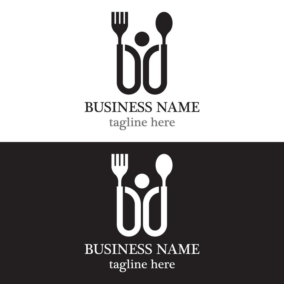 Spoon and Fork with people logo template vector icon design