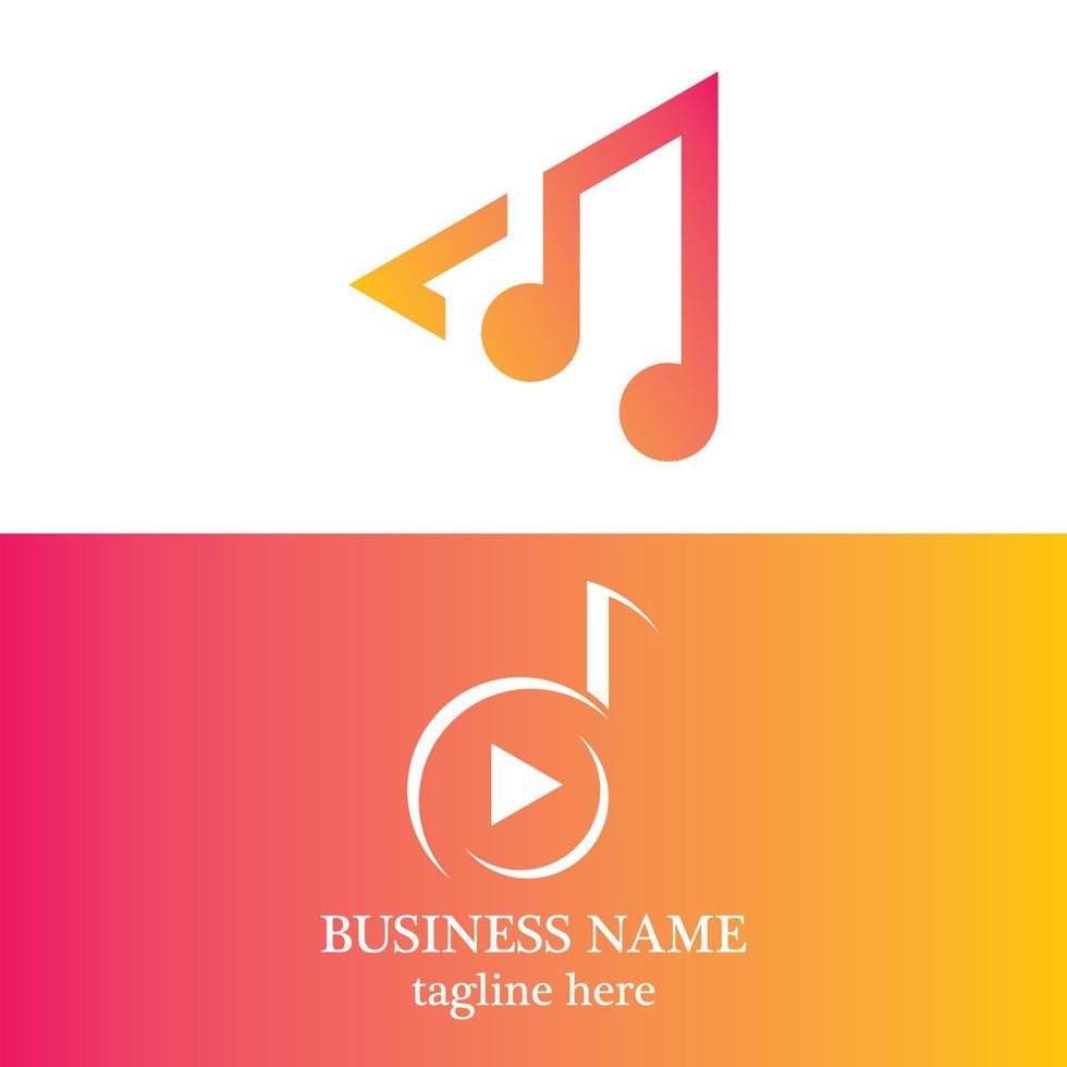 diseño de icono de vector de plantilla de logotipo de música