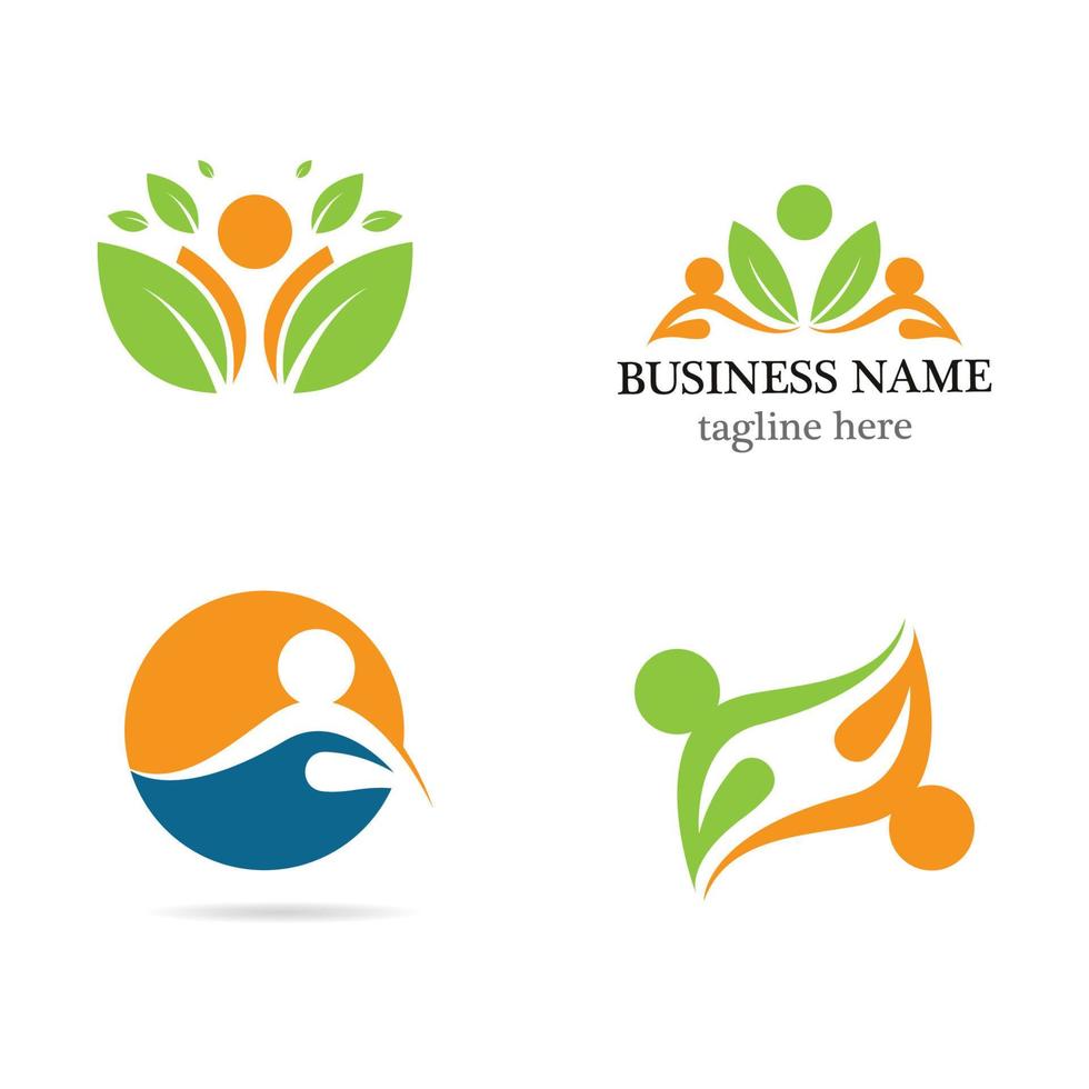 Healthy logo icon set vector