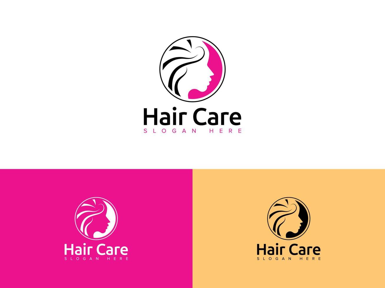 Hair Care Beauty Salon Logo Design Vector Template