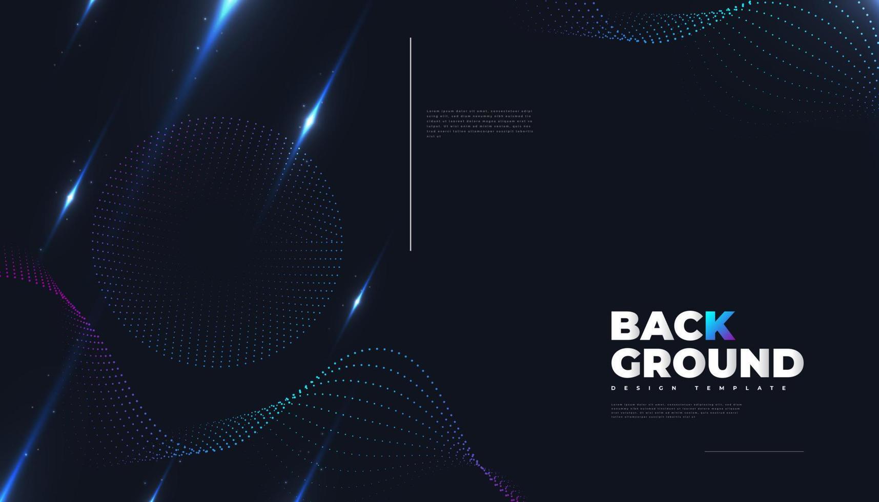 Abstract Futuristic Technology Background with Dotted Wave and Rays vector