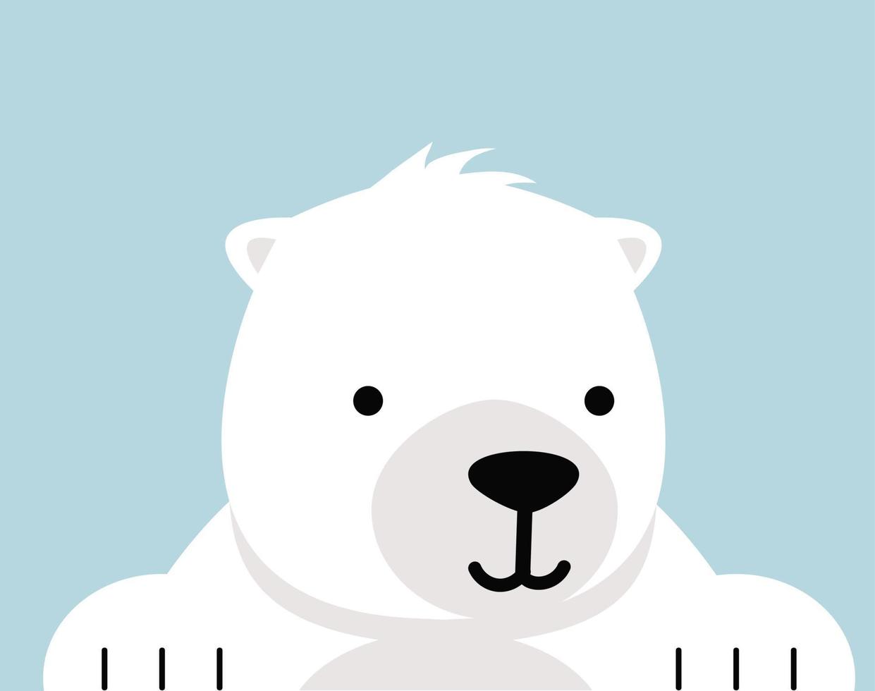 vector de dibujos animados lindo oso polar