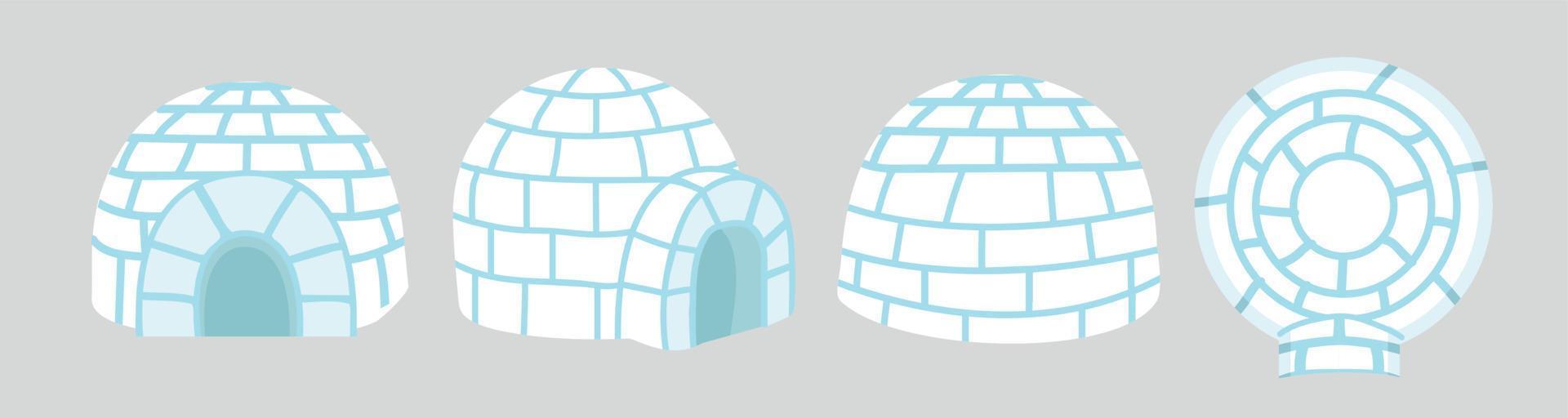Igloo ice house in flat design 3d vector
