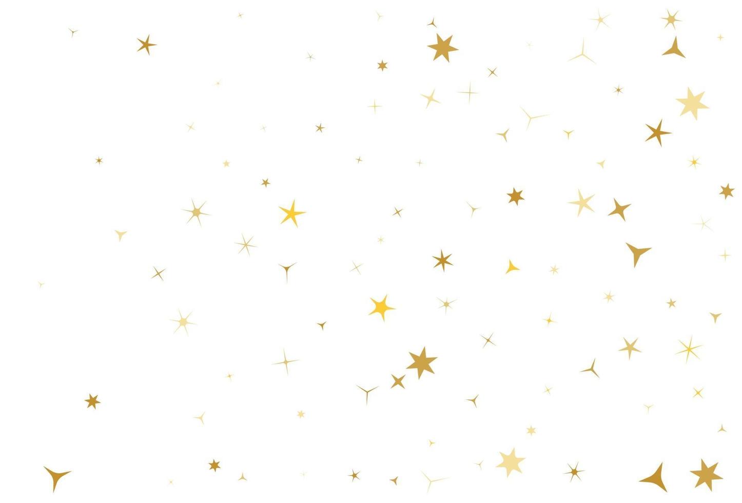 Gold stars on white background. vector