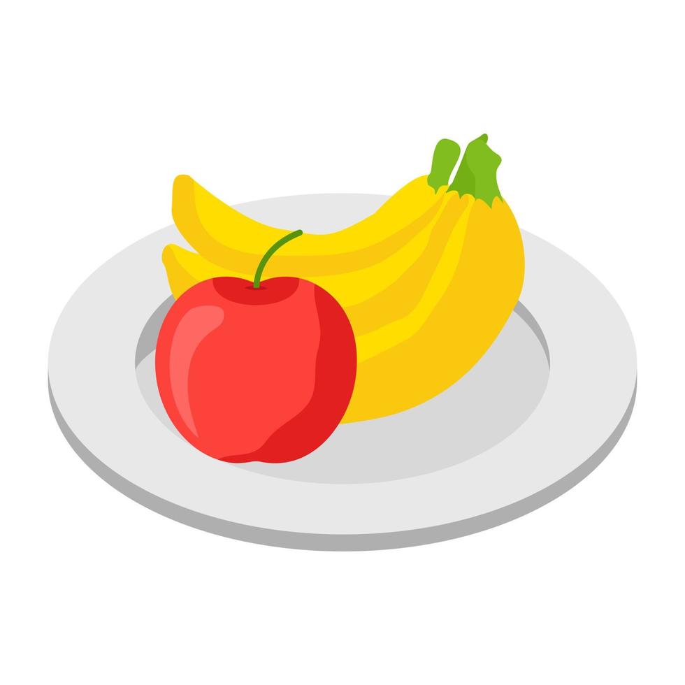 conceptos de plato de fruta vector