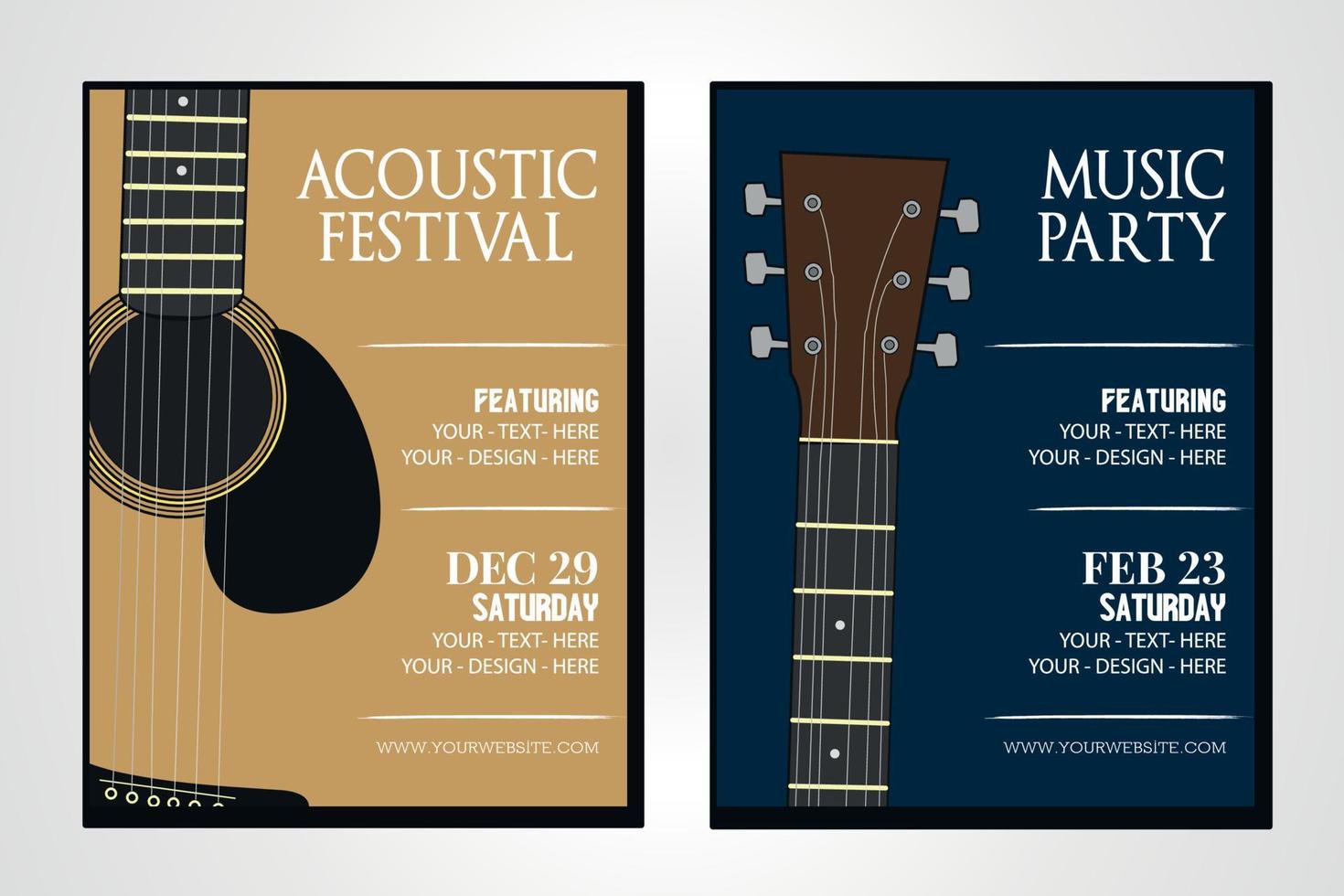 Ilustración de vector de plantilla de folleto de volante de festival de fiesta de música creativa