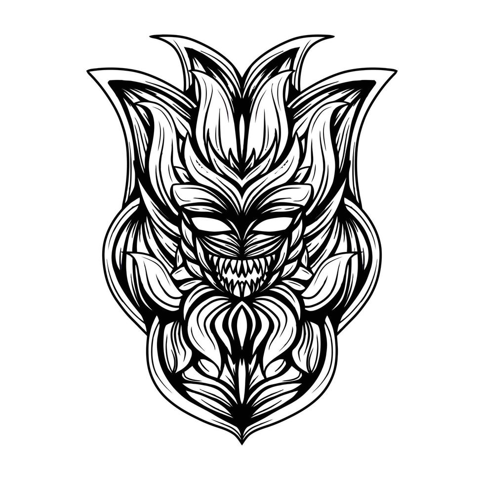 Black And White Artwork Illustration Of Sin Eater Vector